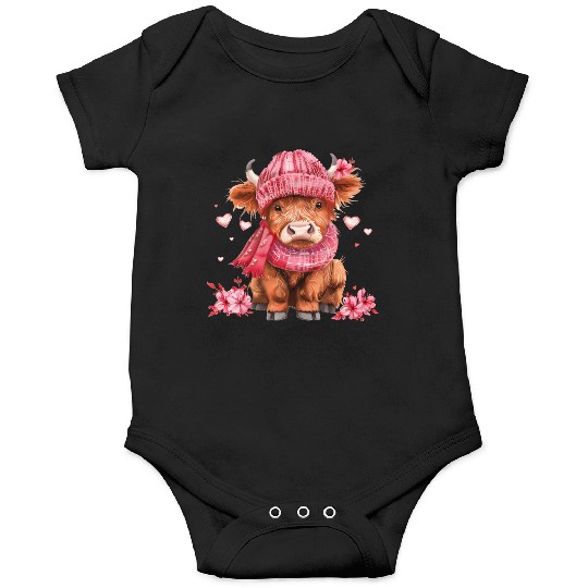 Cute Highland Cow Valentines Day Onesies