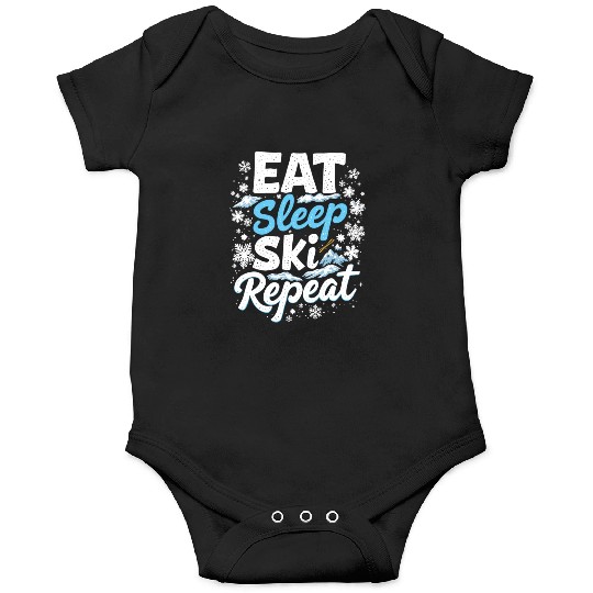 Eat Sleep Ski Repeat Ski Winter Sports Skiers Onesies