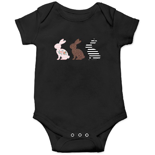 Happy Easter Cute Easter Leopard Bunny Rabbit Onesies