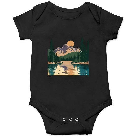 "Mountain Sunrise Serenity: A Scenic Outdoor Onesies
