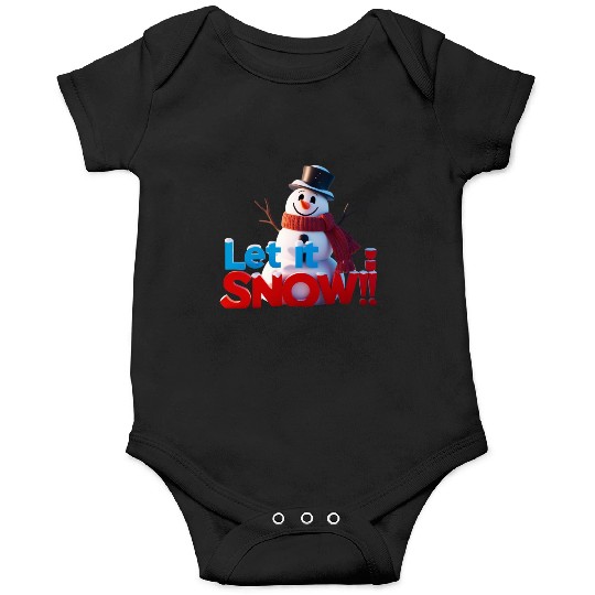 Let It Snow! Festive Cartoon Snowman Winter Design Onesies