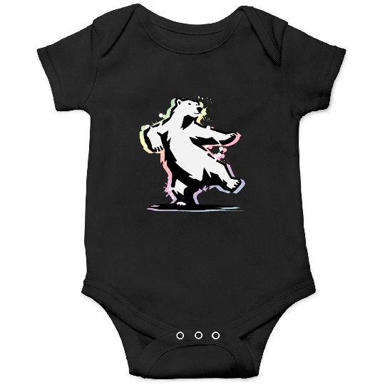 Dancing polar bear in stencil style Onesies