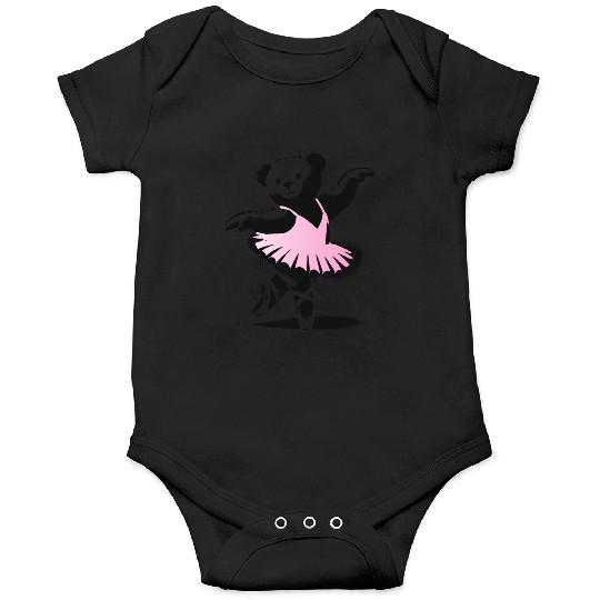 cute teddy bear in pink ballet dress Onesies