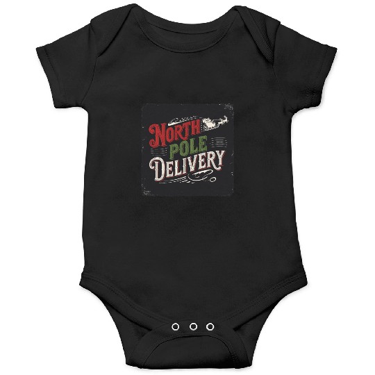 North Pole Express Vintage Style Retro Christmas Onesies
