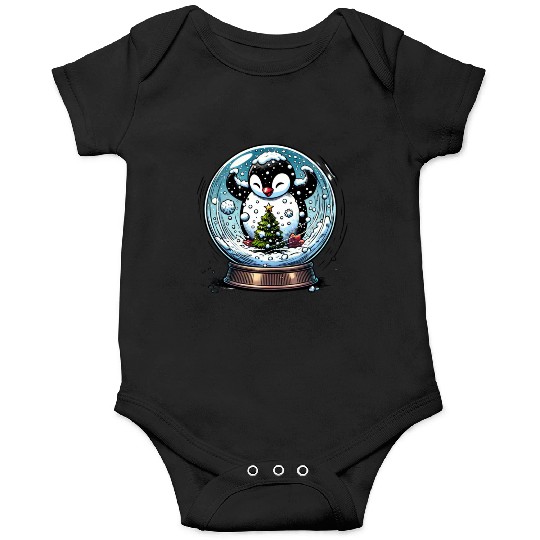 Penguin in a Snow Globe: Christmas Storm & Cheer Onesies