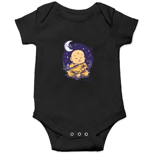 Sleepy Baby Buddha with Moon and Stars Onesies