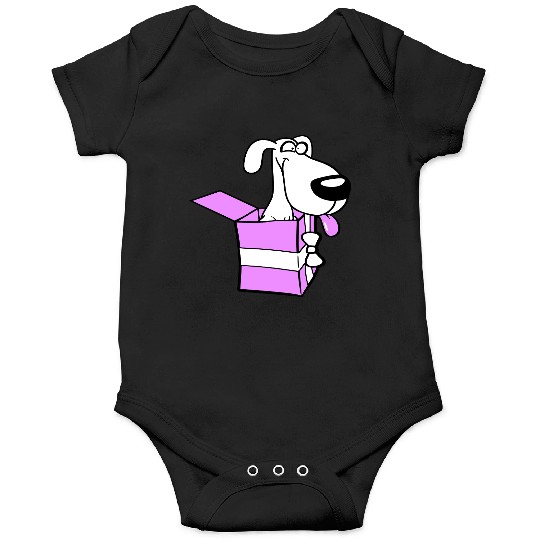 Dog Pet Gift Box Funny Crazy Surprise Fun Puppy Onesies