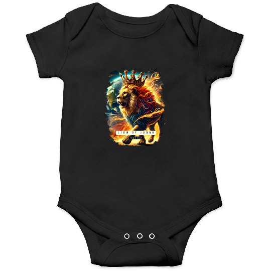 Lion of Judah with Crown And Flames Onesies