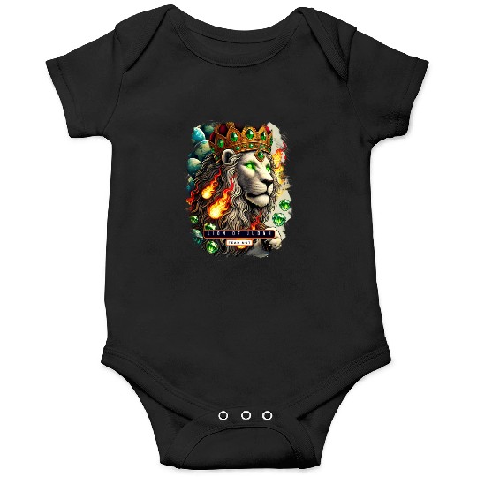 Majestic Lion of Judah with Crown Christian Onesies