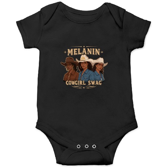 African American Melanin Cowgirl Swag Rodeo Onesies