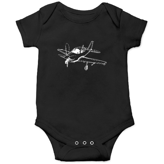 Propeller Aircraft Line Art Onesies