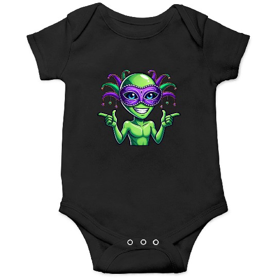 Mardi Gras Alien Cartoon Veggie Fun Onesies