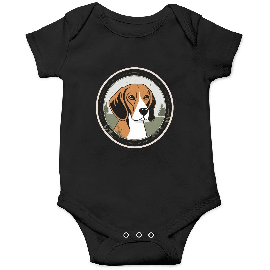 Calm Beagle in Nature's Embrace Onesies