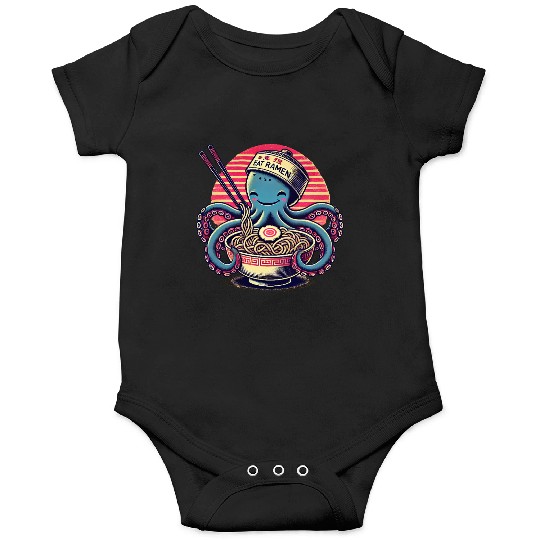 cute monster octopus eat ramen japanese style Onesies