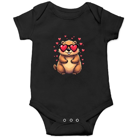 Groundhog Valentines day Animal Lovers Onesies