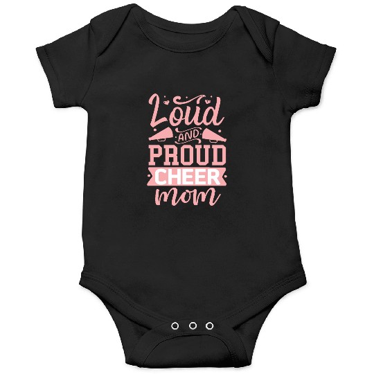 Loud And Proud Cheer Mom Heart Cheerleader Sports Onesies