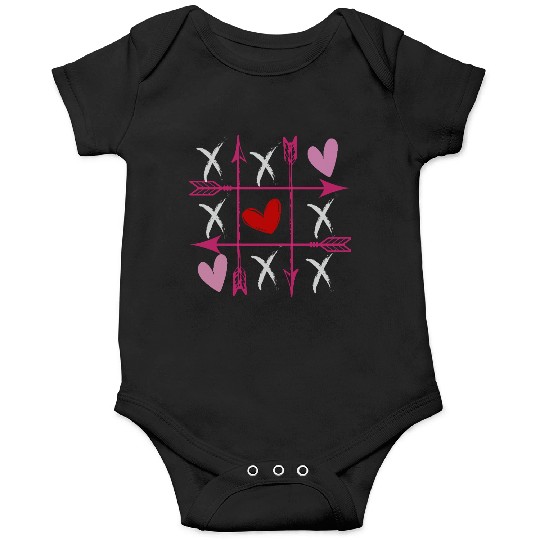 VALENTINES DAY TIC TAC TOE BE MY VALENTINE DESIGN Onesies