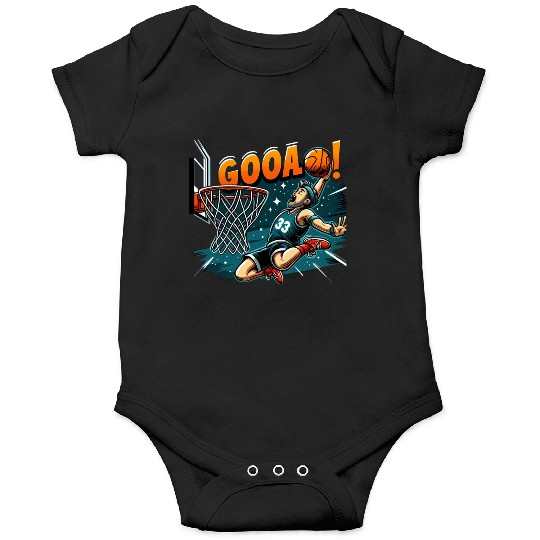 Dynamic Basketball Slam Dunk Illustratio Onesies