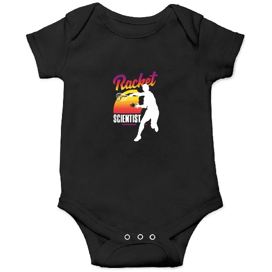 Tennis Racket Scientist Sunset Silhouette Onesies