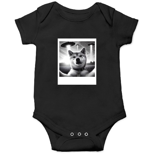 Shiba Inu Dog Dad Mom Funny Graphic Selfie UFOs We Onesies
