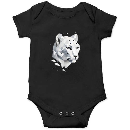 Geometric Snow Leopard - Elegance of the Wild Onesies