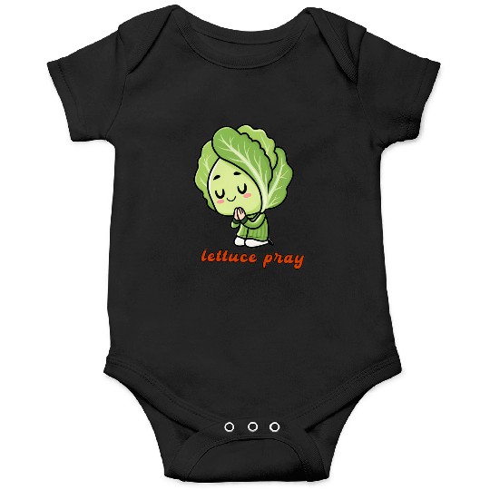 Lettuce pray not Let us pray Onesies