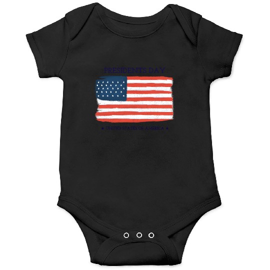 US flag.Presidents Day Onesies