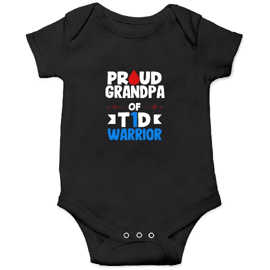 Proud Grandpa Of T1D Warrior Diabetes Type 1 Onesies