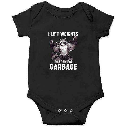Raccoon Gym Workout Weightlifting Gift Onesies