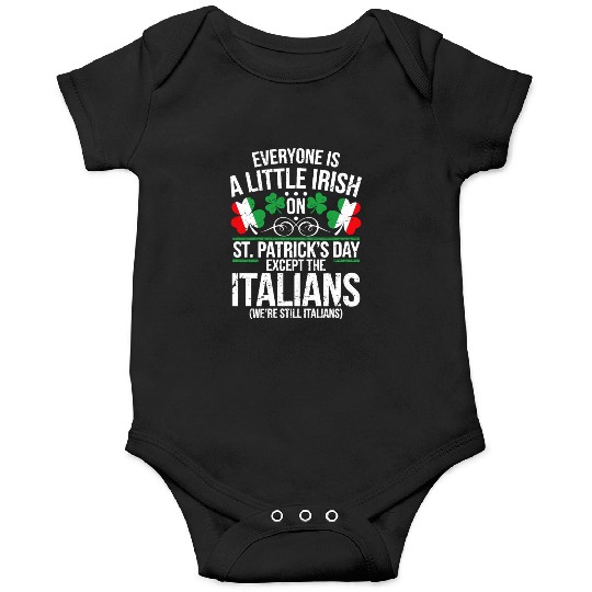 Italian St Patrick Day Funny Irish Shamrock Onesies