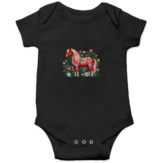 Swedish Dala Horse, Scandinavian sverige sweden Onesies