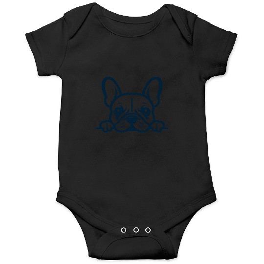 French Bulldog Frenchie Sweet Face Blue Onesies