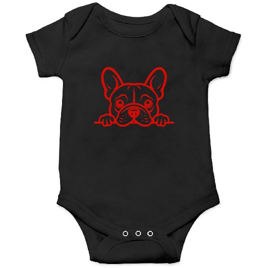 French Bulldog Frenchie Sweet Face Red Onesies