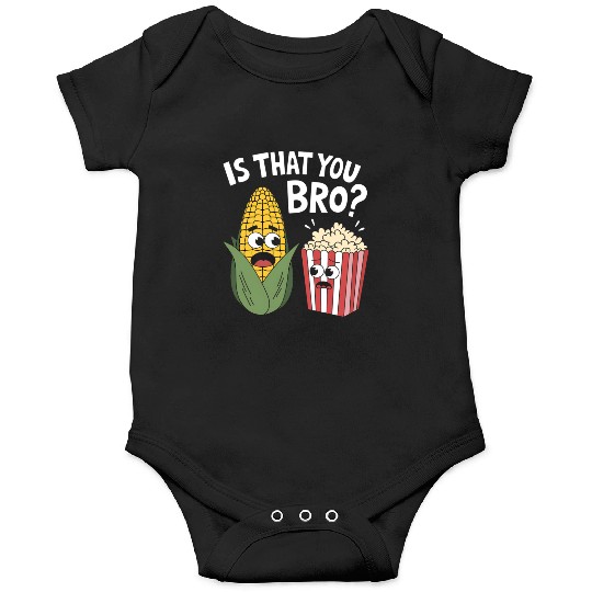 Funny Corn and Popcorn Cartoon Meme Design Onesies