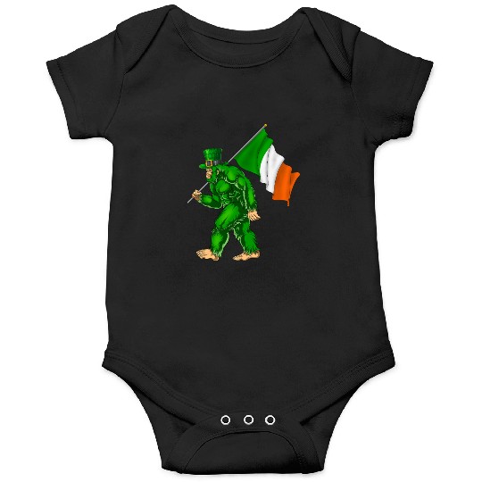 St. Patrick's Day Bigfoot Ireland Flag Onesies