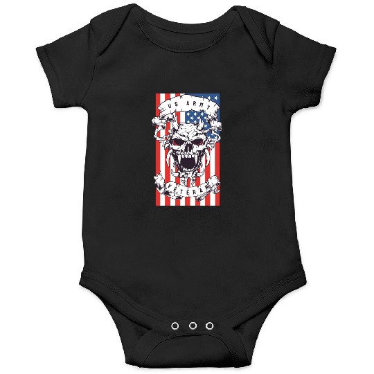US Army Veteran Skull Onesies