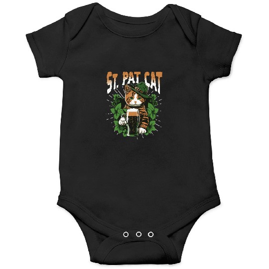 Funny St. Patricks Day Drinking Cat Onesies