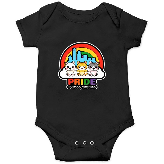 Pride of Omaha City Nebraska USA Rainbow Flag Onesies