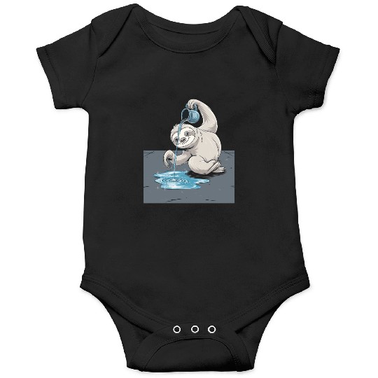 Aquarius Zodiac Sloth Pouring Water with Charm Onesies