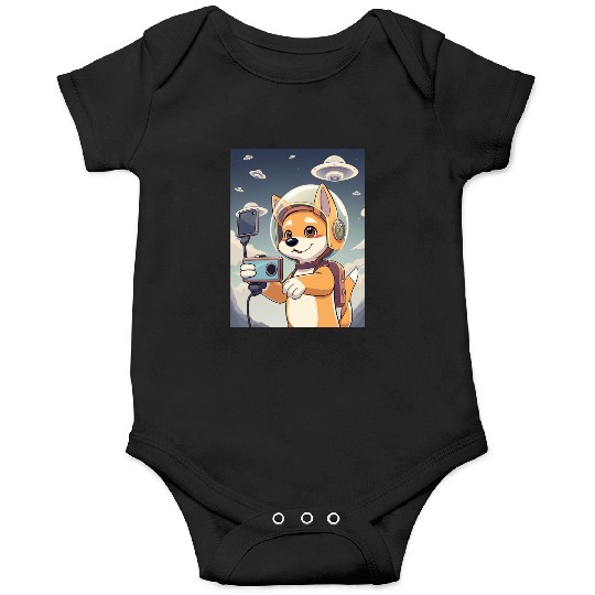 Funny Dog Rescue Anime Selfie with UFOs Weird Onesies