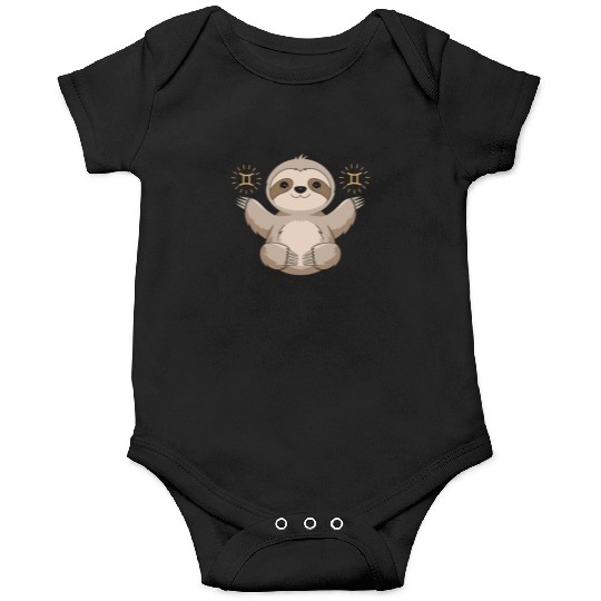 Adorable Gemini Zodiac Sloth Embraces Gemini Charm Onesies