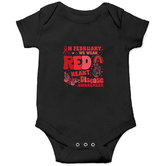 In February We Wear Red Rainbow CHD Awareness Onesies