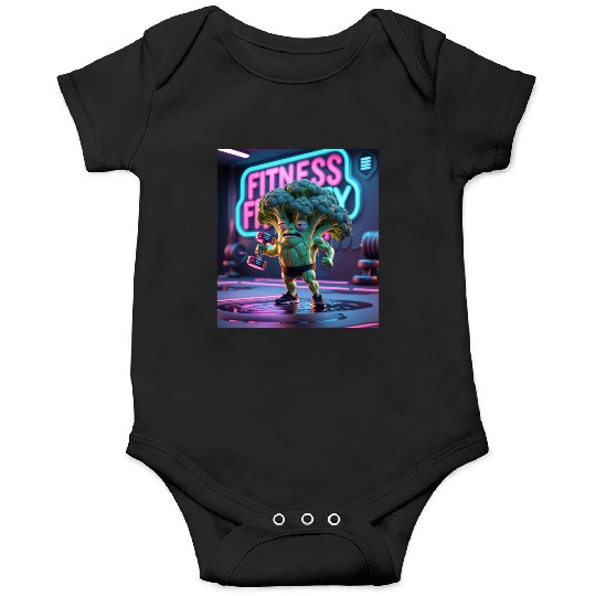 Cartoon Broccoli Gym Onesies