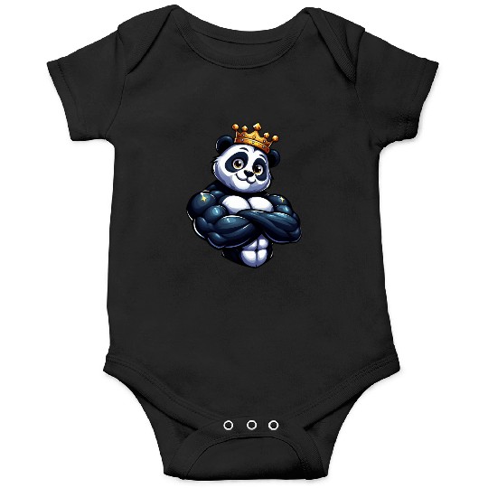 Muscular Panda King Fitness Workout Onesies
