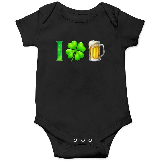 I Shamrock Beer Funny St Patrick's Day I Love Beer Onesies