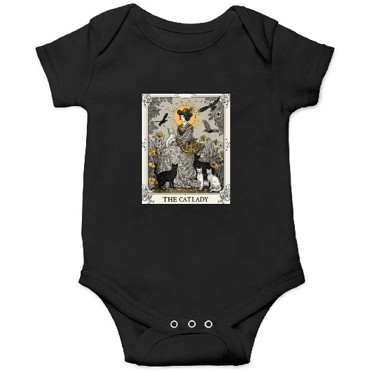 The Cat Lady Tarot Card Vintage Gothic Cat Mom Onesies
