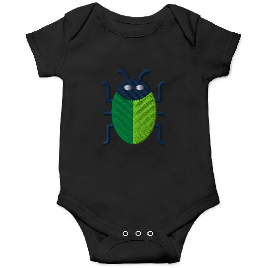 Green bug embroidered Onesies