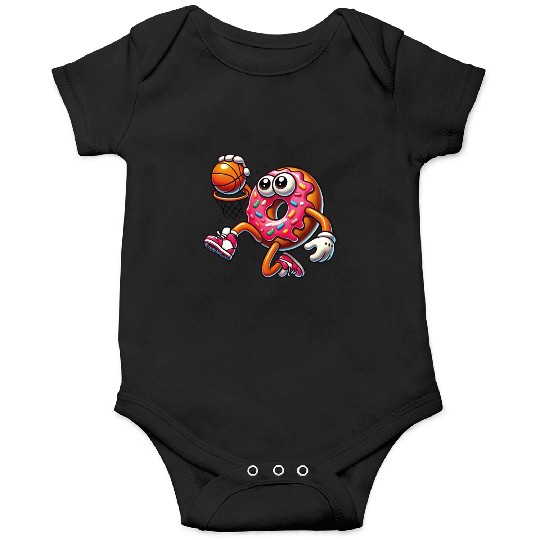 Funny Donut Dunking Cute Basketball Food Lover Onesies