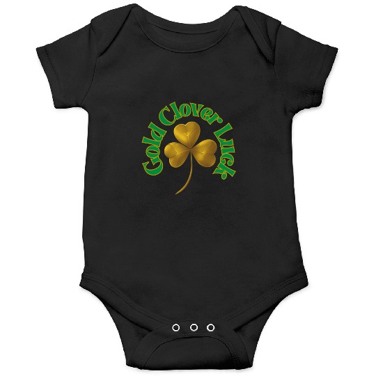 St. Patrick's Day - Gold Clover Luck Onesies