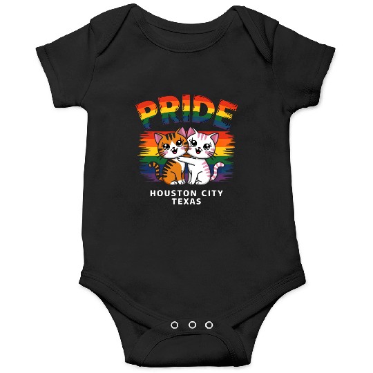 Pride Month Houston City Texas USA Rainbow Flag LG Onesies